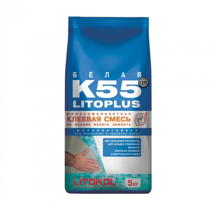 Плиточный клей для мозаики Литокол Litoplus K55 5 кг