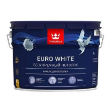 Тиккурила EURO WHITE 9л (1) Краска белая для потолков